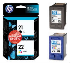 Набор картриджей HP C9351AE+C9352AE (№ 21 + № 22)